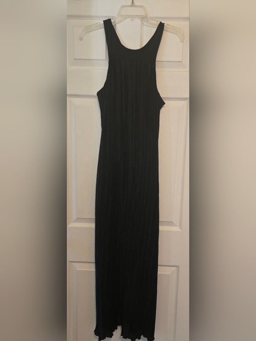Anthropologie Black Textured Sleeveless Maxi Dress